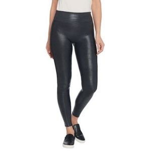 Spanx Faux Leather Pebble Grey Leggings Shaping 3X